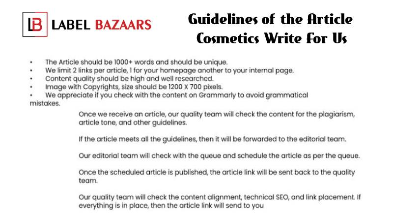 Guidelines Cosmetics Write For Us