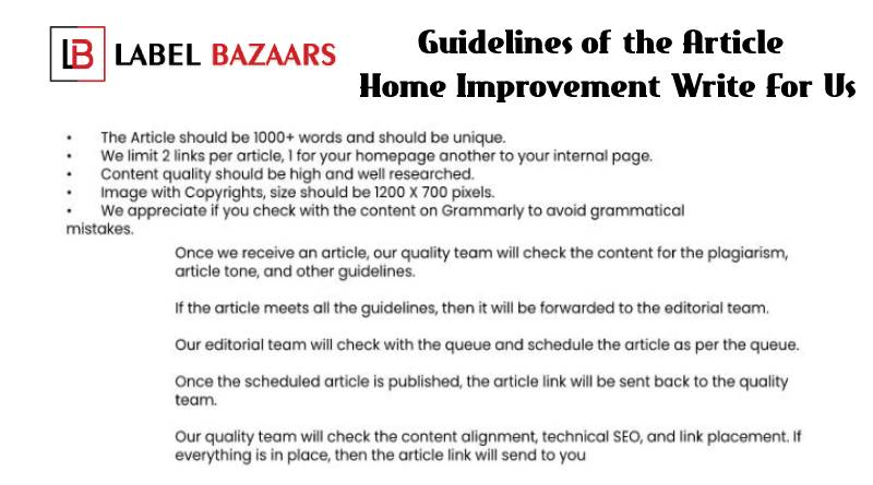 Guidelines Home Improvement write for us
