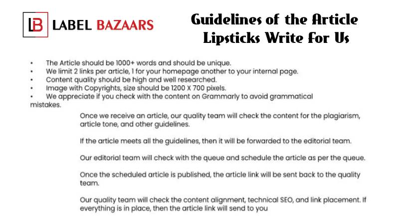 Guidelines Lipsticks write for us