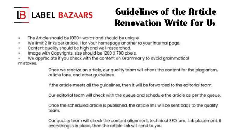 Guidelines Renovation Write For Us