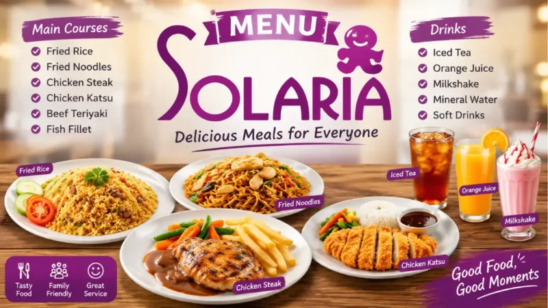 Menu Solaria 2026: Latest Prices, Best Seller Dishes & Complete Food Guide
